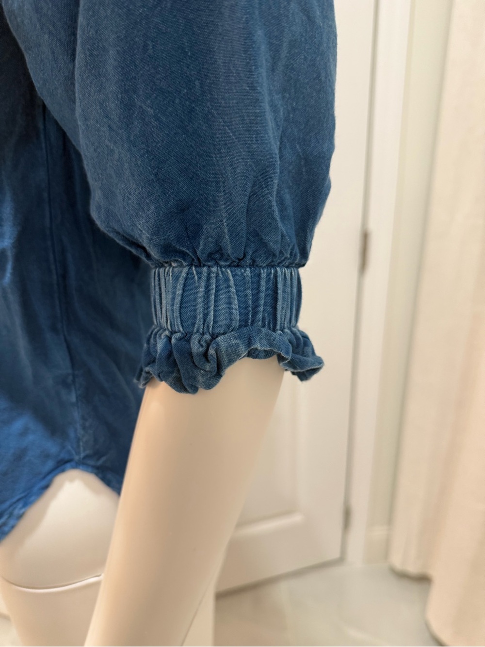 Style Envy Off-Shoulder Ruffled Top - Blue - Picture 3 of 5